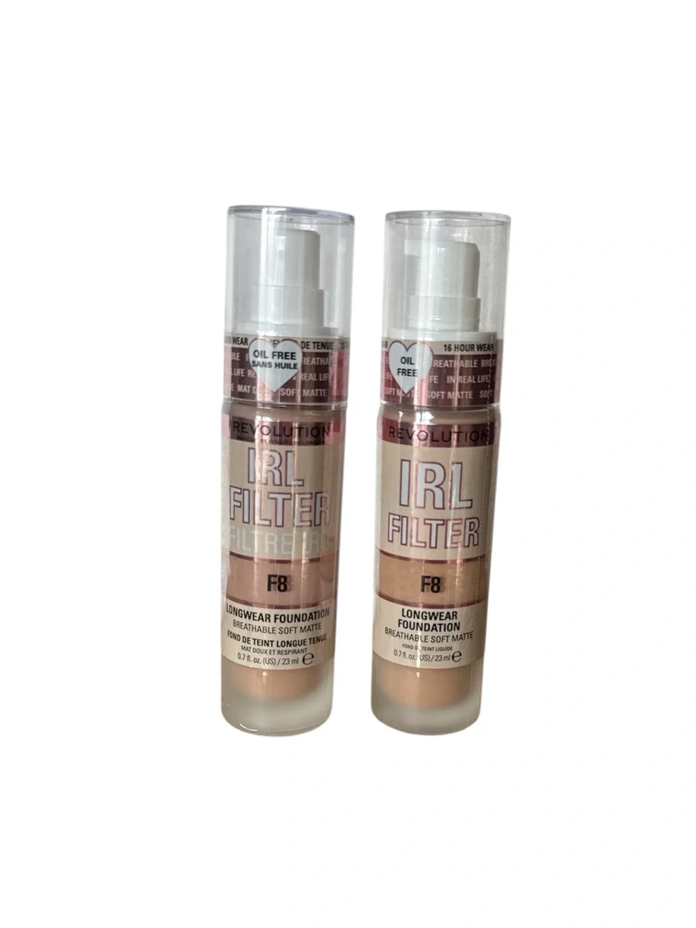 Makeup Revolution IRL Filter Longwear Foundation - F8 (Medium) - 0.7 fl oz. x2